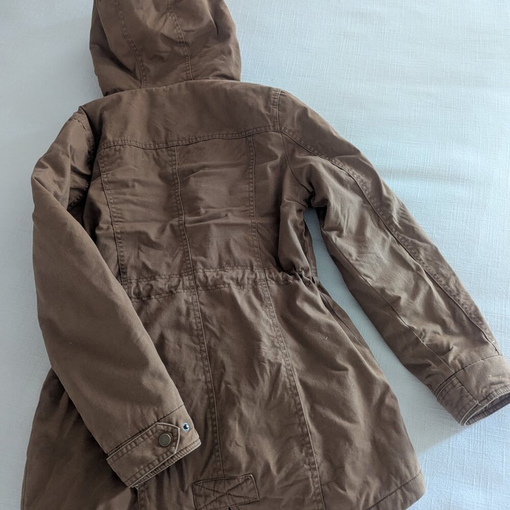Brown Canvas Sherpa Lined Utility Jacket - Picture 2 of 6